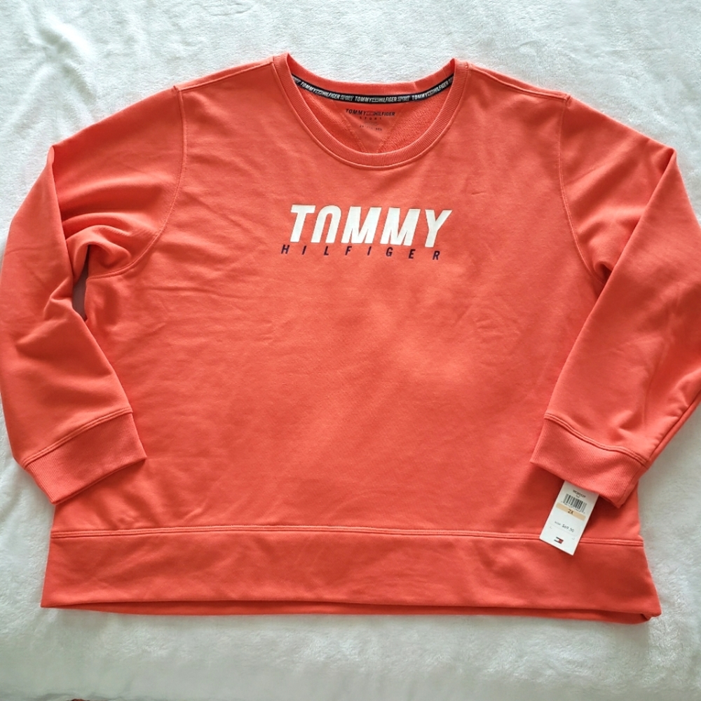 TOMMY HILFIGER Sport Orange Long Sleeve Sweatshirt-- NWT--2X - Picture 8 of 13